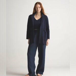 Quince 100% Cotton Knit Blazer in BLACK